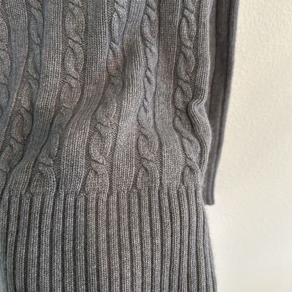 J. Crew Cable Knit Wool Rabbit Hair Blend Cozy Comfy Turtle Neck Grey Sweater - Picture 7 of 8